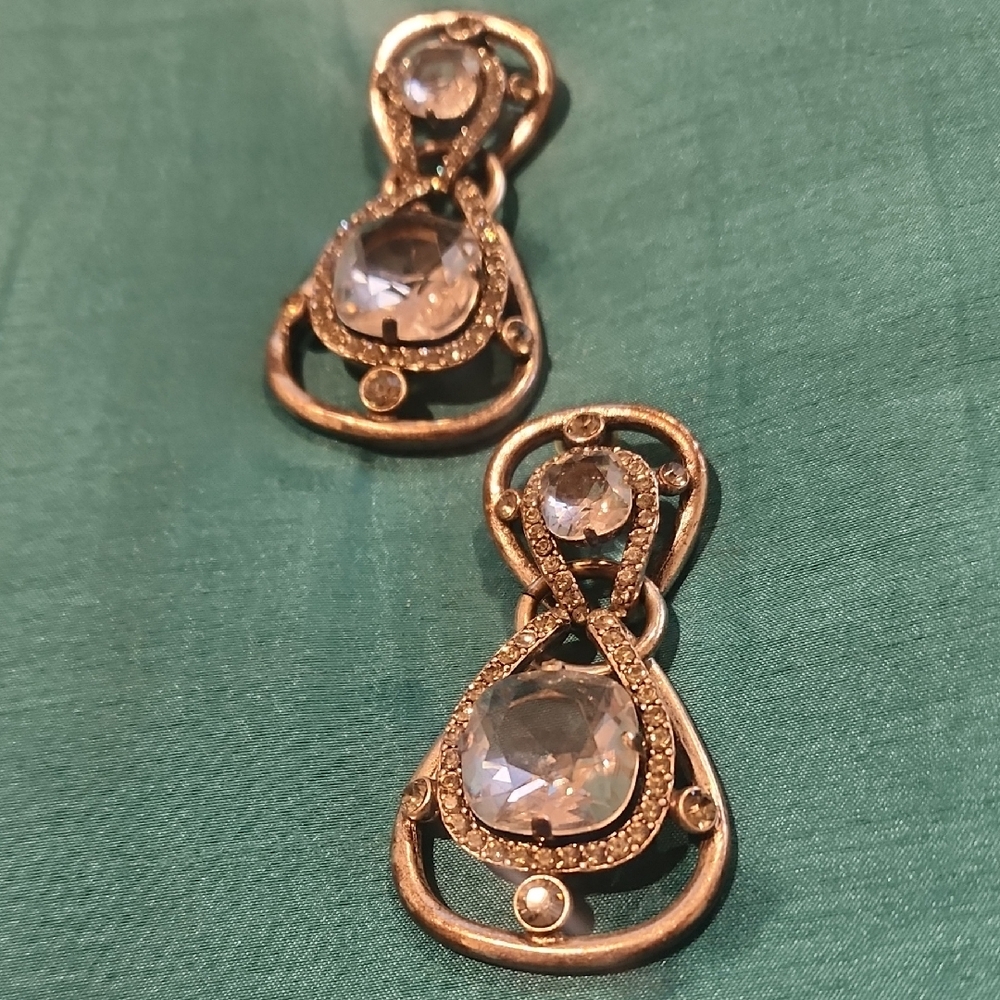 Elegant Silver Clip On Drop Earrings
